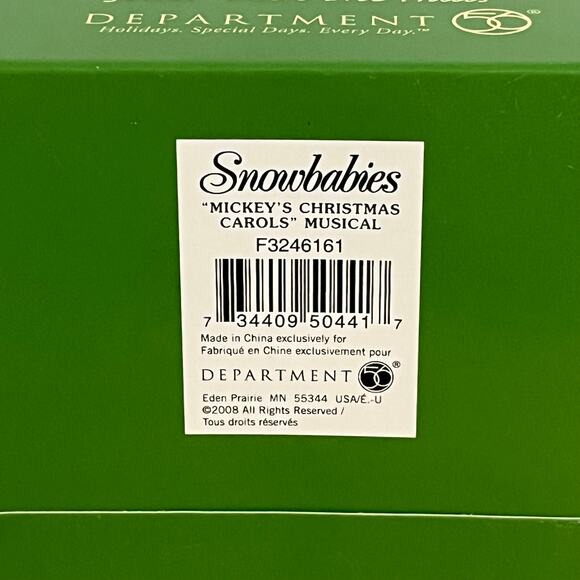 Department 56 Disney Snowbabies Mickey's Christmas Carol's Musical - Picture 7 of 7